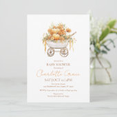 Pumpkin Carriage Baby Shower Einladung (Stehend Vorderseite)