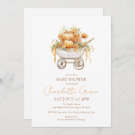 Pumpkin Carriage Baby Shower Einladung