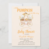 Pumpkin Carriage Dotted Baby Dusche Einladung (Vorderseite)