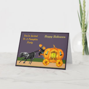 Pumpkin Carriage Halloween Pumpkin Party Einladung