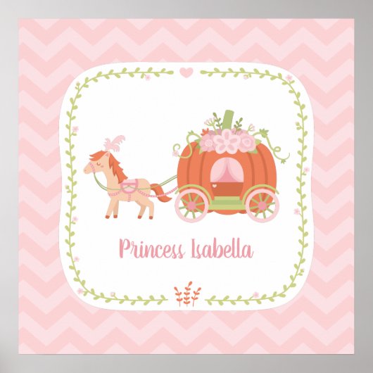 Pumpkin Carriage Little Princess Girls Wall Decke Poster (Vorne)