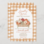 Pumpkin Cart Vor Ort gezüchtete Kinderdusche Einladung (Vorne/Hinten)