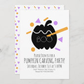 Pumpkin Carving Black Pumpkin Confetti Sprinkles I Einladung (Vorne/Hinten)