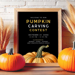 Pumpkin Carving Contest für Halloween-Party Poster