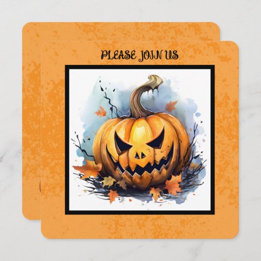 PUMPKIN CARVING CONTEST PARTY FEIERTAGSKARTE (Vorne/Hinten)