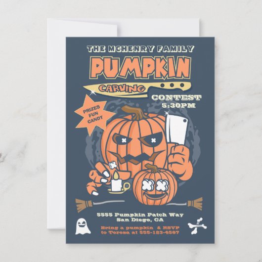 PUMPKIN CARVING Contest Poster Einladung (Vorderseite)