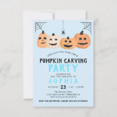 Pumpkin Carving Geburtstagsparty Halloween Einladung (Vorderseite)