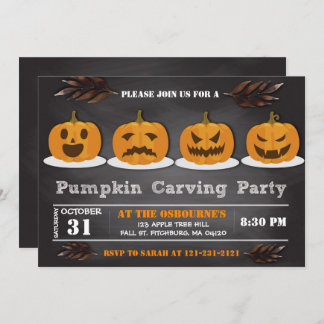 Pumpkin Carving Halloween Niedliches Spooktacular Einladung