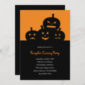 Pumpkin Carving Halloween-Party Einladung (Vorne/Hinten)