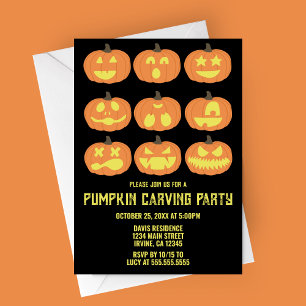 Pumpkin Carving Halloween-Party Einladung