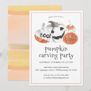 Pumpkin Carving Halloween-Party-Einladung Einladung