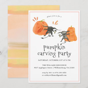Pumpkin Carving Halloween-Party-Einladung Einladung