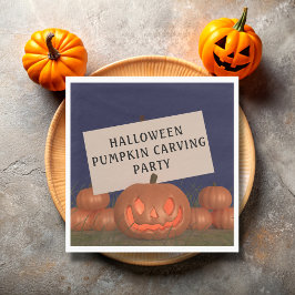 Pumpkin Carving Kürbislaterne Halloween Napkins Serviette