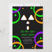 Pumpkin Carving Neon Glow Party Halloween Invitati Einladung (Vorderseite)