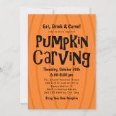 Pumpkin Carving Orange und Schwarzes Halloween-Par Einladung (Vorderseite)
