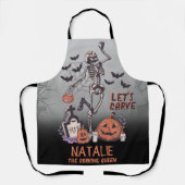 Pumpkin Carving Party Custom Halloween Skelett Schürze (Vorderseite)