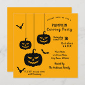 Pumpkin Carving Party Einladung (Vorne/Hinten)