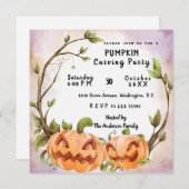 Pumpkin Carving Party Einladung (Vorne/Hinten)