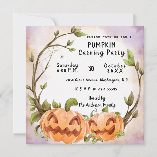 Pumpkin Carving Party Einladung (Vorderseite)