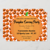 Pumpkin Carving Party Einladung (Vorne/Hinten)