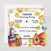 Pumpkin Carving Party Einladung (Vorne/Hinten)