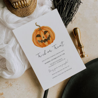 Pumpkin Carving Party Einladung zu Halloween
