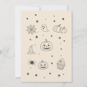 Pumpkin Carving Party Halloween Doodles Einladung (Rückseite)