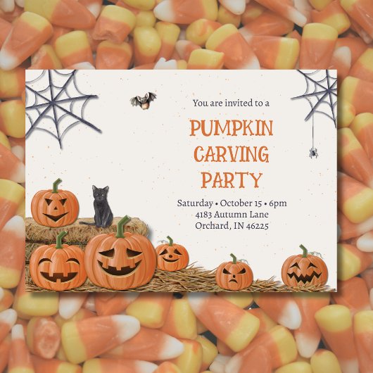 Pumpkin Carving Party Jack O'lantern Rustikal Einladung