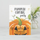 Pumpkin Carving Party Spooky Halloween Geburtstag Einladung (Stehend Vorderseite)