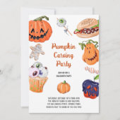 Pumpkin Carving und Halloween Food Party Einladung (Vorderseite)