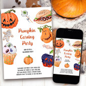 Pumpkin Carving und Halloween Food Party Einladung
