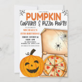 Pumpkin Carving und Pizza Einladung (Vorderseite)