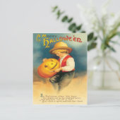 Pumpkin Carving Vintage Postkarte (Stehend Vorderseite)