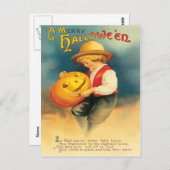 Pumpkin Carving Vintage Postkarte (Vorne/Hinten)