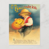 Pumpkin Carving Vintage Postkarte (Vorderseite)