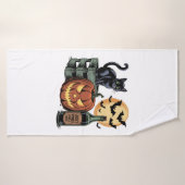 Pumpkin Cat Beer Halloween Badehandtuch (Badehandtuch)