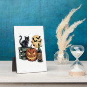 Pumpkin Cat Beer Halloween Fotoplatte (Seite)