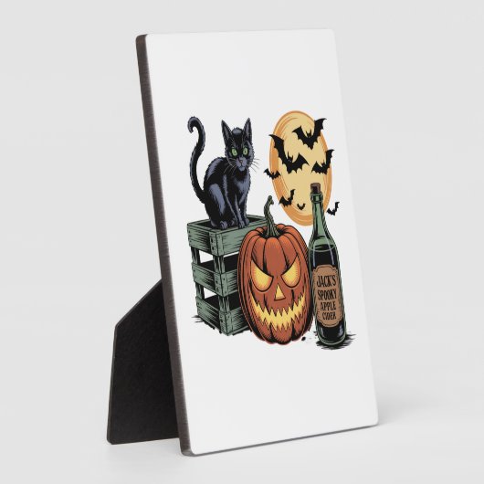 Pumpkin Cat Beer Halloween Fotoplatte (Seite)