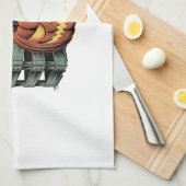 Pumpkin Cat Beer Halloween Geschirrtuch (Viertel Falte)