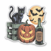 Pumpkin Cat Ber Halloween Aufkleber (Vorderseite)