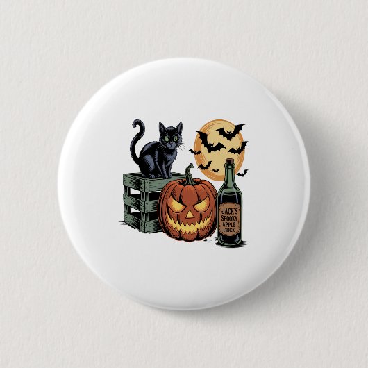 Pumpkin Cat Ber Halloween Button (Vorderseite)