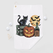 Pumpkin Cat Ber Halloween Golfhandtuch (Insitu)