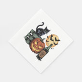 Pumpkin Cat Ber Halloween Serviette (Ecke)