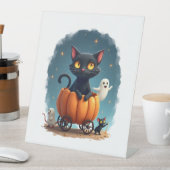 Pumpkin Cat Express Sockelschild (In Situ)