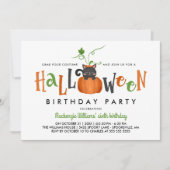 Pumpkin Cat - Halloween-Geburtstagsparty Einladung (Vorderseite)