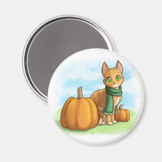 Pumpkin Cat Magnet (Vorderseite/Rückseite)