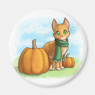 Pumpkin Cat Magnet