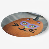 Pumpkin Cat Pappteller (Schrägansicht)