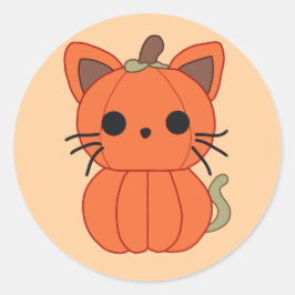 Pumpkin Cat Runder Aufkleber