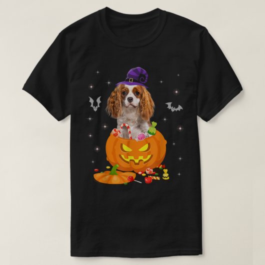 Pumpkin Cavalier King Charles Spaniel Halloween Ha T-Shirt (Design vorne)